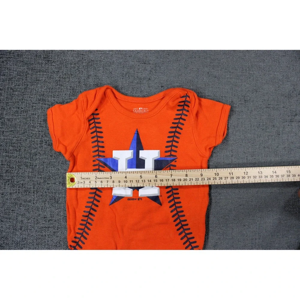 MLB Houston Astros Orange Baseball Stitch Infant Bodysuit 12M Genuine Merch